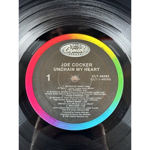JOE COCKER - Unchain My Heart LP 1987 Vinyl Record VG+/VG+ - Picture 2 of 12